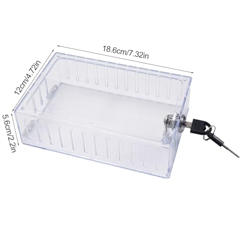 Universal Thermostat Guard with Lock, Clear Acrylic Thermostat Lock Box Cover, 18.6 x 12 x 5.6cm, as picture show - Image 3