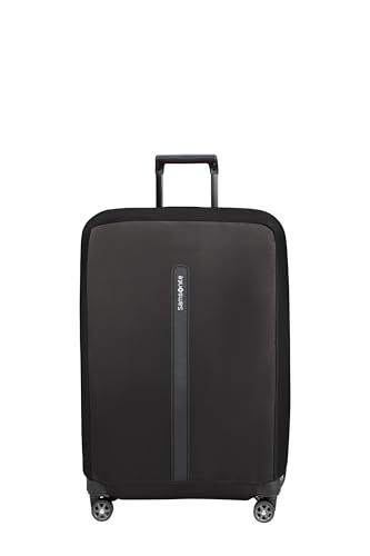 Samsonite TA Revolution - Faltbare Schutzhülle für Koffer Größe L, Kofferhülle passend für 75–79 cm, Reisekoffer Schutz, mit reflektierendem Detail, Schwarz