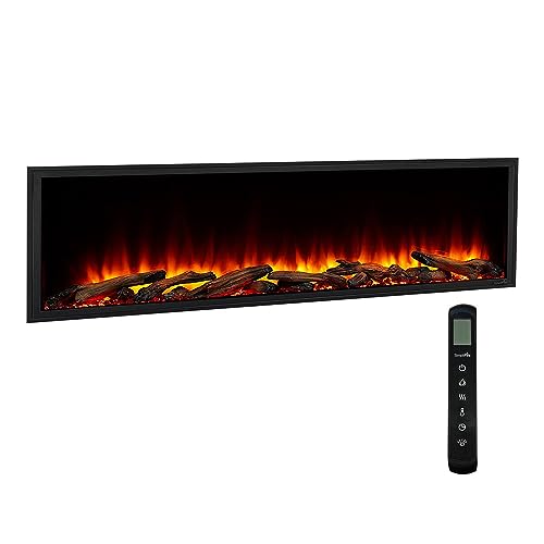 SimpliFire 55-Inch Scion Clean Face Indoor/Outdoor Linear Electric Fireplace (SF-SC55-BK)