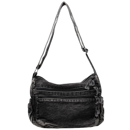 Bolso Denim unisex casual con bolsillos y correa miniatura 1