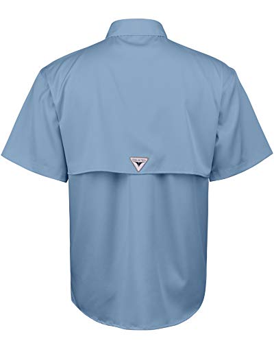 Image of Alimens & Gentle Short Sleeve Fishing Shirt Wicking Fabric Sun Protection Casual Button Down Shirts