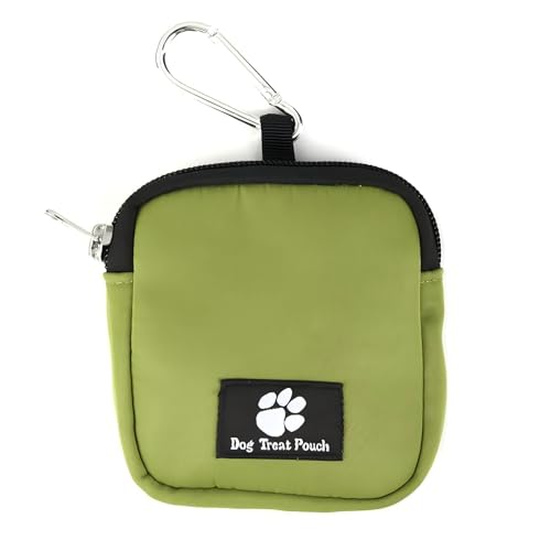 FLYING TAIL - Pochette de dressage pour chien, sac de taille pour le dressage en extérieur des animaux de compagnie, avec porte-sac à déchets, Vert