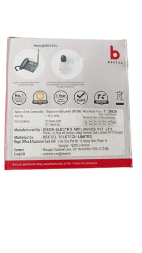 Image of M53N Corded Landline Phone, Black, LCD Display, 1 Year Warranty, Wired Telephone Instrument