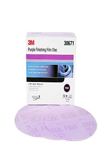 Image of 3M 30671 Hookit Purple 6 inch P600 Grit Finishing Film Disc, (Box of 50) - 4-Box Pack