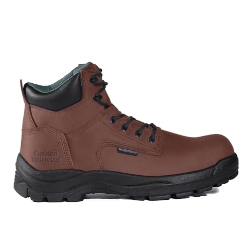 6'' Steel Toe Work Boots for Men, Waterproof Construction Boots,Slip and Oil-Resistant,Coolmax, Comfortable,ASTM F2413-18 EH G6755-G69554