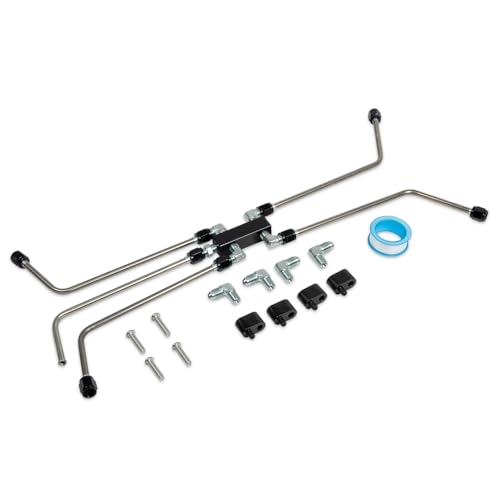 LS Steam Vent Kit 4 Corner Coolant Crossover Set for GM LS Series Engines LS1 LS2 LS3 LS6 LS7 LSX LM7 LQ4 LQ9 Stainless Steel Lines & CNC Aluminum Manifolds LS Swap Cooling System Upgrade