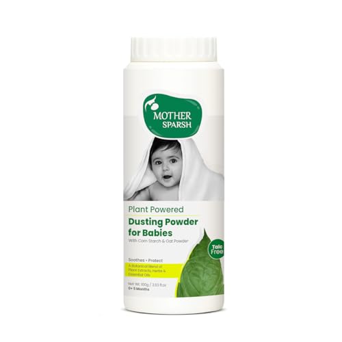 Mother Sparsh Plant Powered Talc-Free Baby Powder -100g | With Corn Starch & Oat Powder