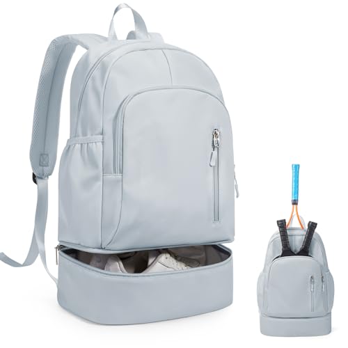 suradar Mochila Deporte Mujer, Mochila de Gimnasio para Mujer con Compartimento para Zapatos, Viaje, Deportiva Bolsa de Gimnasio Natación Yoga Azul Claro