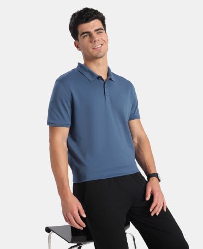 Image of Jockey 3912 Men Super Combed Cotton Rich Solid Half Sleeve Polo T-Shirt