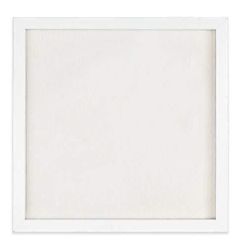 EDGEWOOD Square Shadow Box Picture Frame Linen Background Real Glass Front for Memorabilia, Scrapbooking, Keepsake, 12x12, White