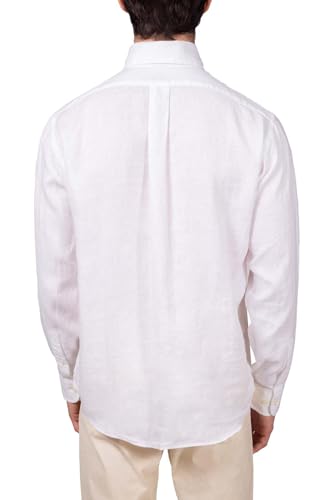 Brooks Brothers Men's All Linen The Original Polo Long Sleeve Shirt,4