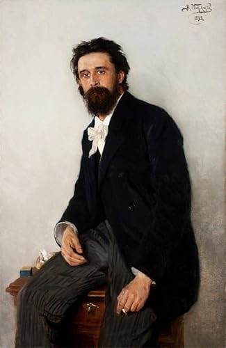Affiche artistique portrait de Sergey Korovin par Makovsky toile decorative 60x90cm