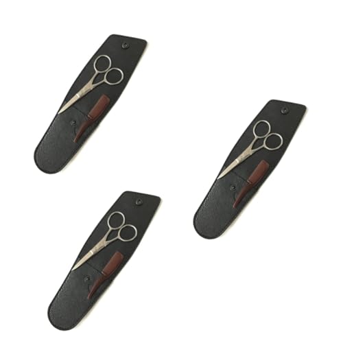 Didiseaon 3 Sets Beard Cutter Hair Cutting Scissor Professional Shears Hair Cutting Grooming Scissor Kit Beard Shears Stainless Steel 2 Piece Set