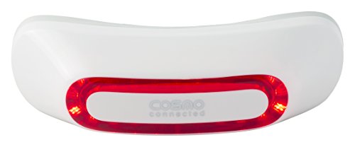 Cosmo Connected luz de Freno Trasera, Desmontable, associata a un Aplicación Mobile, Apto para la mayoría de los Tipos de Casco, INC103, Blanco Brillante, L