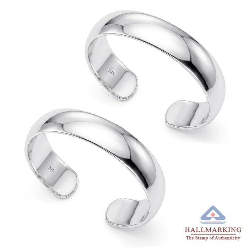 Image of TRUESILVER ACPL 925 Sterling Silver BIS Hallmarked Toe Ring for Women | Adjustable Open Band |Hypoallergenic, Elegant & Comfortable Jewellery Gift for Mom, Anniversary, Birthday & Wedding