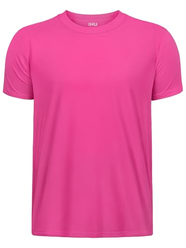 Image of Boys Neon Shirts Dry Fit Athletic T Shirts UPF 50+ Performance Cooling Shirt Short Sleeve Rash Guard Kids Top for Boys Girls
