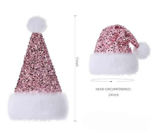 Sequin Santa Hat with White Fur Trim3