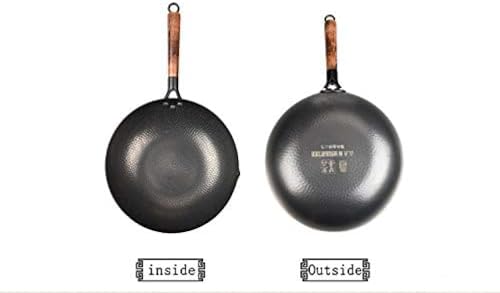 Wok tradicional chino de hierro 32 cm con tapa de madera miniatura 6