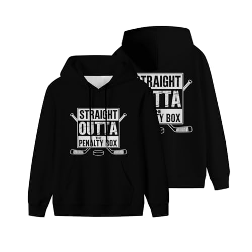 Vintage Ice Hockey Player Gift Straight Outta The Penalty Box Men Women Lightweight Kangaroo Pocket Hoodie