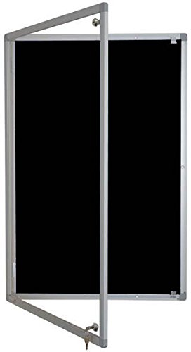 Tamperproof Noticeboard Class B Aluminium Framed 1200mm x 900mm (Black)