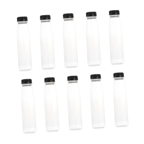 PRETYZOOM 10pcs 330ml Pet Plastic Storage Bottles Caps Leakproof Drink Bottles Food-grade Material for Water