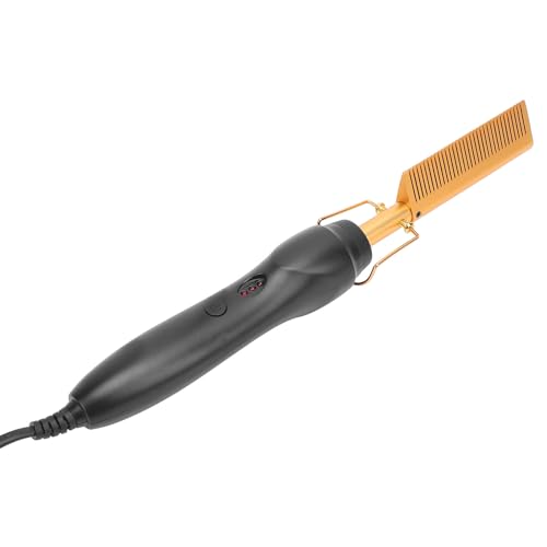 Plancha para el Cabello Licavey con Peine Integrado, 2 en 1, Calentamiento Rápido para Uso en Cabello Seco y Mojado, Temperatura Ajustable, Reduce el Tiempo de Estilizado, Dorado (Enchufe EE.UU. 100 a 240 V) miniatura 1