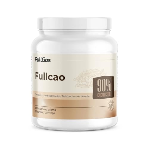 FullGas - FULLCAO 300g | 90% Cacao en polvo desgrasado | Ideal para desayunos saludables