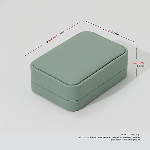 Velvet Necklace Box Necklace Gift Box Velvet Interior Pendant Case Long Chain Display Storage Case for Wedding Birthday Mother's Day Gifts (Green)