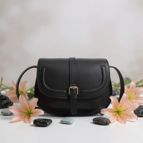 Image of AFKOMST Crossbody Bags for Women,Small Saddle Purse and Boho Cross Body Handbags,Vegan Leather