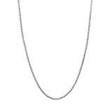 DIFINES 14k Real White Gold Solid 1.1mm Box Link Chain Necklace with Lobster Claw Clasp, Ideal GIfts for Women or Men - 16'
