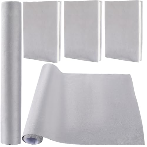 CRASPIRE 200 x 42cm Velvet Book Cloth for Book Binding Gray Fabric Surface Paper Backed Bookcover Notebook Wraps Book Covering Protector Bookbinding Supplies for Books Album DIY Scrapbooking Supplies