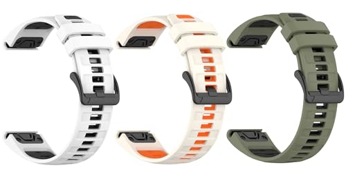 for GARMINガーミン Fenix 7X Pro/8 51mm バンド 交換バンド 3点 ベルト シリコン Instinct 2X/3 50mm/Epix Pro 51mm/Fenix 7X/6X/Enduro3/2なども対応 替えベルト 互換品 ス