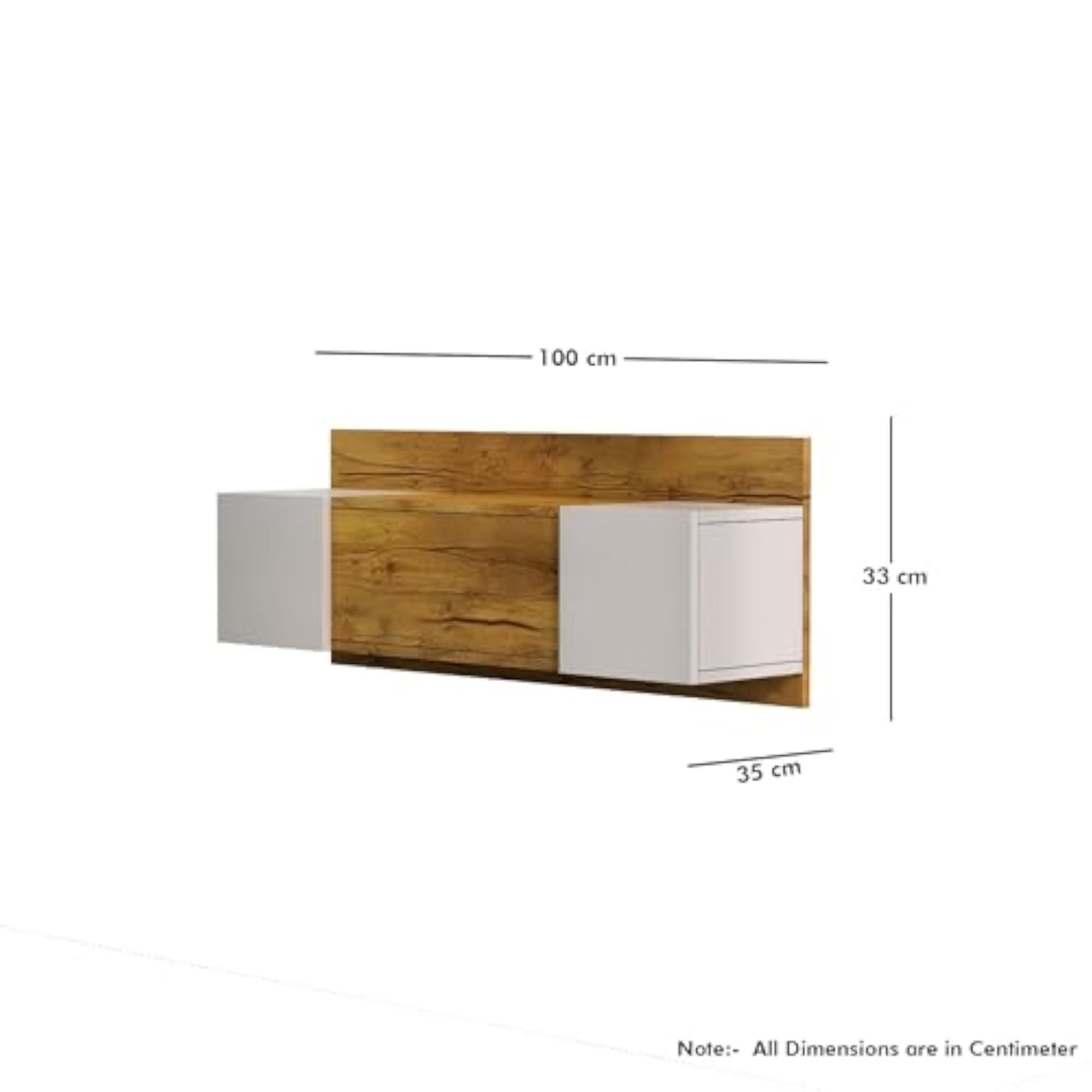Engineered Wood Wall Mount Dressing Table with 2 Doors