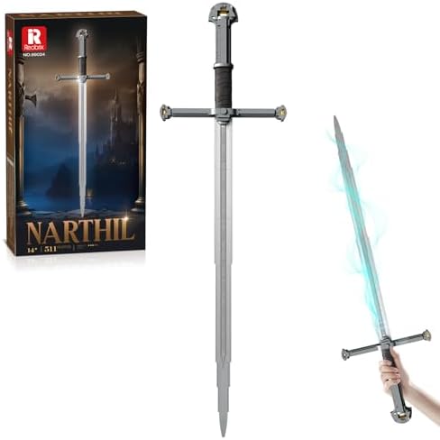 Reobrix 99024 Narsil Sword Building Blocks Set, Lord of The Rings Sword Model Kit for Cosplay, Display or Collection, Longsword Building Toy for Teens 14+ and Adults, 511 PCS