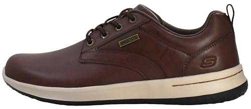 Image of Skechers Men's Delson-Antigo Oxford | Casual, Waterproof, Air-Cooled Memory Foam, Leather, Slip-On