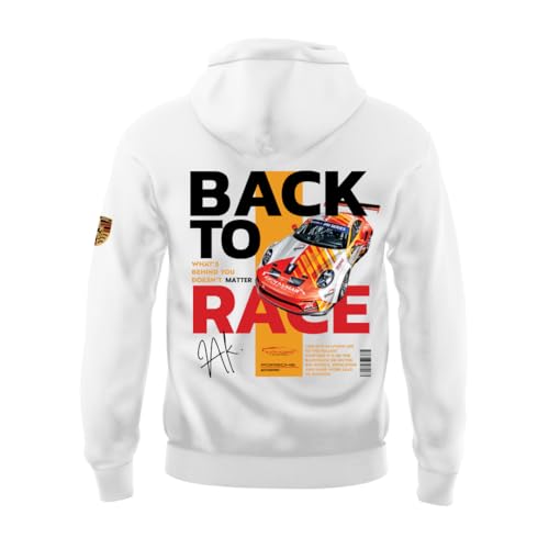 Image of DUDEME : Ajith Kumar Car Racing Motorsport Hoodie | AK Designs | Car Enthusiast for Men & Women White Hoodie 100% Cotton Car Printed Hoodies.