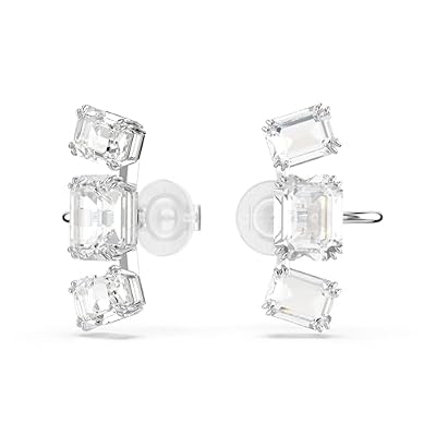 Swarovski Millenia Clip Earrings, Octagon Cut, Clear, Rhodium Finished