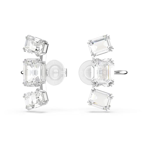 Swarovski Millenia Clip Earrings, Octagon Cut, Clear, Rhodium Finished2