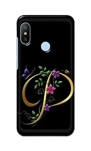 Image of Printed Hard Back Cover Case for Mi A2 Back Cover (Alphabet P) -1803
