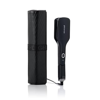 GHD - Coffret Duet Style - Lisseur Séchant 2-en-1 (Noir), Brosse & Pochette incluses. Sèche & Lisse Simultanément Sans Dommage Thermique ni Frisottis sur Cheveux Mouillés. Tous Types de Cheveux
