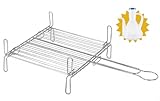HR Hogar - Parrilla para Barbacoa de Acero Zincado Doble, 40x40 cm - Fabricado en Europa - Regalo Aceitera - Fácil Limpieza, Resistente y Duradera