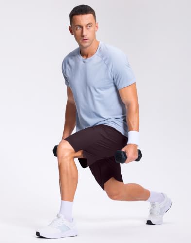 Image of GGJ Men's Lightweight Athletic Shorts with 2 Zipper Pockets 7 inch /9 inch /5 inch Gym Workout Running Quick Dry Tennis Shorts for Men