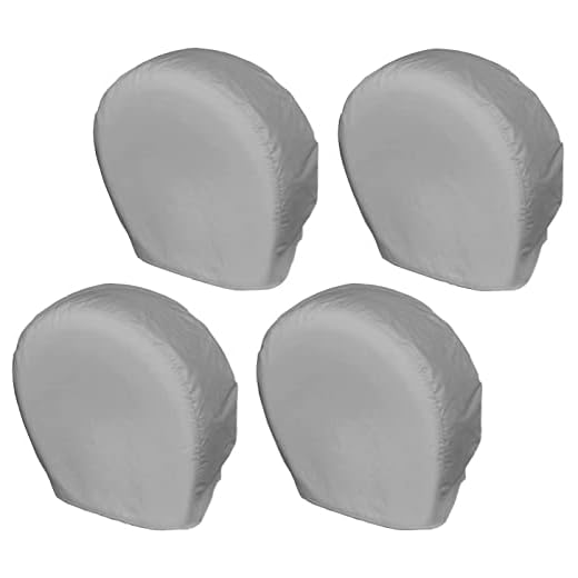 Explore Land Tire Covers 4 Pack - Tough Wheel Protector for Truck, SUV, Trailer, Camper, RV Universal Fits Tire Diameters 23-25.75 inches, Charcoal