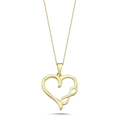 100% 14k Real Gold Necklace - Dainty Charm Necklaces for Women, Mom, Grandma, Daughter | Pendant Jewelry for Her Birthday, Valentines Day or Mothers Day Gifts 18''