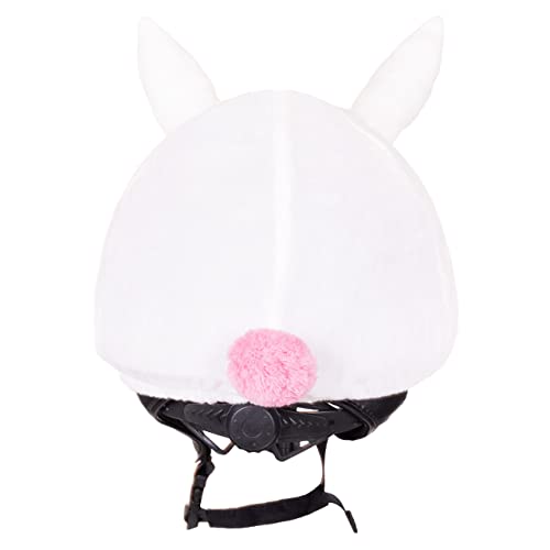 Forro de casco de equitación QHP Easter Bunny funda elástica con orejas 3