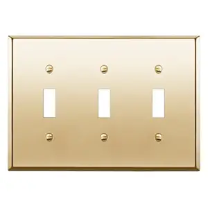 ENERLITES Toggle Light Switch Metal Wall Plate, Stainless Steel 201, Corrosion Resistant, Size 3-Gang 4.50