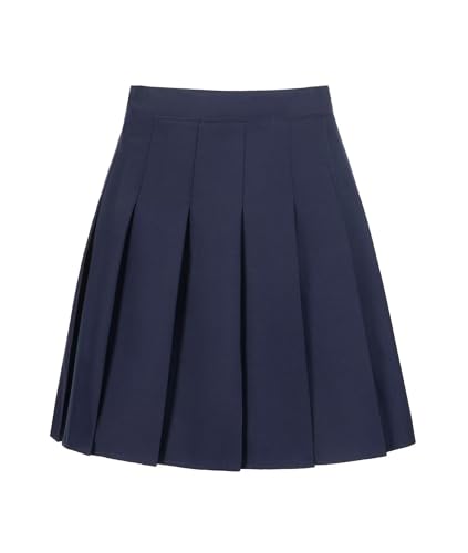 Women Navy Pleated Skirt High Waist Mini Tennis Uniform Daily Skirt S