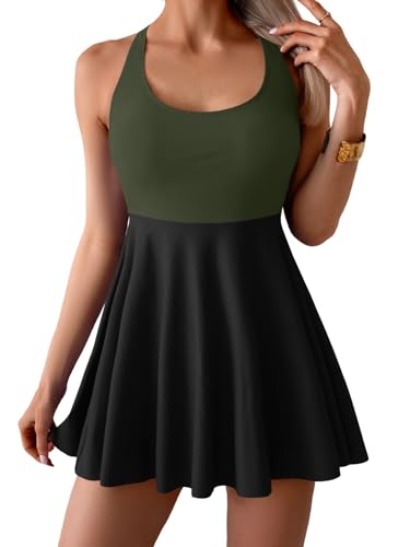 Image of B2prity Women's One Piece Swimsuits Tummy Control Skirt Swimdress