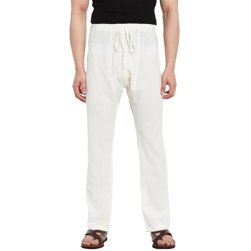 Fabindia Men's Relaxed Pants (101787901_Off White