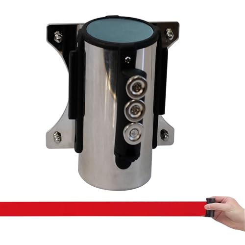 Magnetic Belt Barrier Retractable- 6.5/9.8/16.4/32 FT Safety Cordon Barrier Crowd Control Wall Barrier for Airports Banks School(3M/9.8FT)